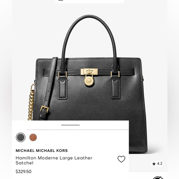 MICHAEL KORS HAMILTON BAG LEATHER DROP CHAIN STRAPS ,SILVER  MK BRILLIANT LOCK - Picture 14 of 15